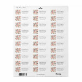 Eiffeltoren Vlinder en Rozen - Adres Etiket (Full Sheet)