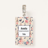 Eiffeltoren vlinder en Rozen Badge (Achterkant met clip)