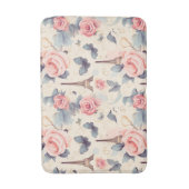 Eiffeltoren vlinder en Rozen Badmat (Voorkant Verticaal)