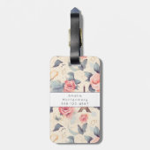 Eiffeltoren vlinder en Rozen Bagagelabel (Achterkant verticaal)