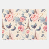 Eiffeltoren vlinder en Rozen Inpakpapier Vel (Voorkant 3)