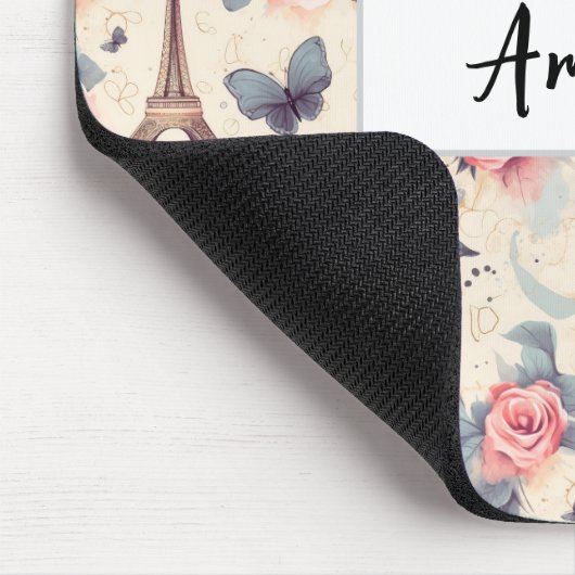 Eiffeltoren vlinder en Rozen Muismat (Hoek)