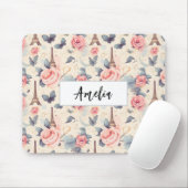 Eiffeltoren vlinder en Rozen Muismat (Met muis)