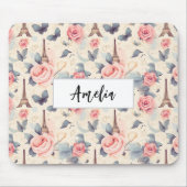 Eiffeltoren vlinder en Rozen Muismat (Voorkant)