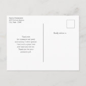 Eiffeltoren vlinder en Rozen Patroon Dank u Briefkaart (Achterkant)