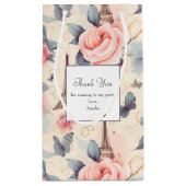 Eiffeltoren vlinder en Rozen Patroon Dank u Klein Cadeauzakje (Achterkant)