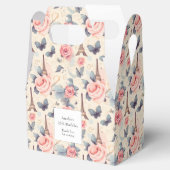 Eiffeltoren Vlinder en Rozen Patroon Verjaardag Bedankdoosjes (Geopend)