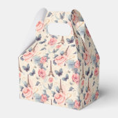 Eiffeltoren vlinder en Rozen patroonbruiloft Bedankdoosjes (Achterkant)