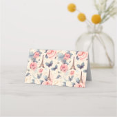 Eiffeltoren vlinder en Rozen Plaatskaartje (Voorkant)