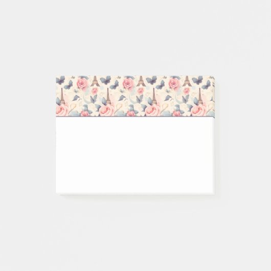 Eiffeltoren vlinder en Rozen Post-it® Notes (Voorkant)