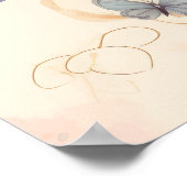 Eiffeltoren vlinder en Rozen Poster (Hoek)