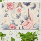 Eiffeltoren vlinder en Rozen Theedoek (Gevouwen)