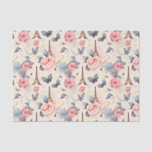 Eiffeltoren vlinder en Rozen Tissuepapier