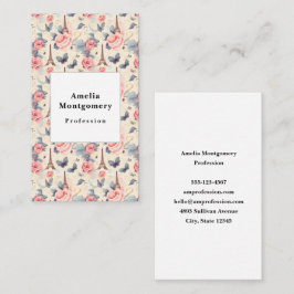 Eiffeltoren vlinder en Rozen Visitekaartje