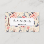 Eiffeltoren vlinder en Rozen Visitekaartje (Voorkant)