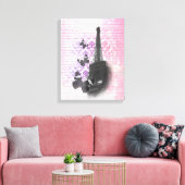 Eiffeltoren & vlinders canvas afdruk (Insitu (Woonkamer))
