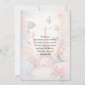 Eiffeltoren Vlinders en bloemen Bedankkaart (Achterkant)