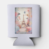 Eiffeltoren Vlinders en Bloemen Blikjeskoeler (Achterkant)