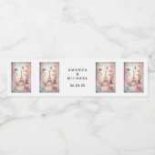 Eiffeltoren Vlinders en bloemen - Huwelijk Waterfles Etiket (Enkel label)