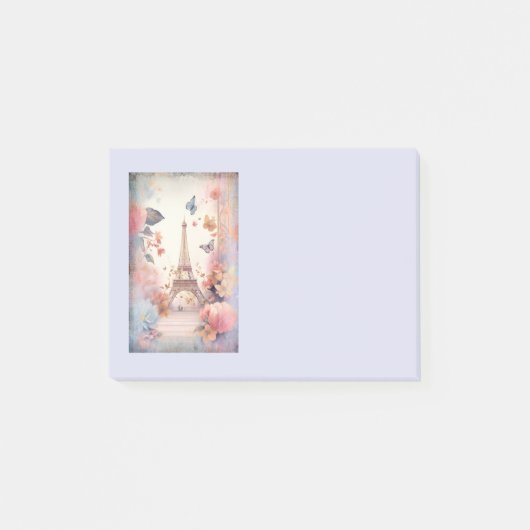 Eiffeltoren Vlinders en Bloemen Post-it® Notes (Voorkant)