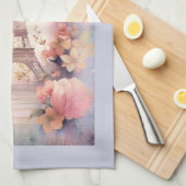 Eiffeltoren Vlinders en Bloemen Theedoek (Quarter Fold)