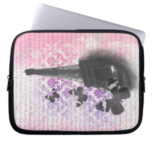 Eiffeltoren & vlinders laptop sleeve