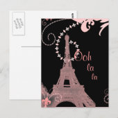 eiffeltoren voor girale mode met retroreflectoren briefkaart (Voorkant / Achterkant)