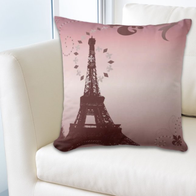eiffeltoren voor girale mode met retroreflectoren  kussen (girly chic retro fashion paris eiffel tower throw pillow)