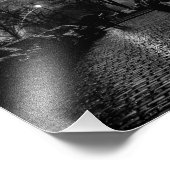 Eiffeltoren - Vrouw in de regen - Zwart-wit Foto Afdruk (Hoek)