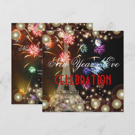 Eiffeltoren, vuurwerkzeepbellen kaart (Voorkant / Achterkant)