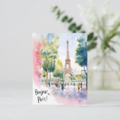 Eiffeltoren Waterverf Dreamscape Briefkaart (Staand voorkant)
