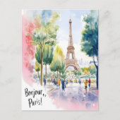 Eiffeltoren Waterverf Dreamscape Briefkaart (Voorkant)