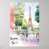 Eiffeltoren Waterverf Dreamscape Poster (Voorkant)