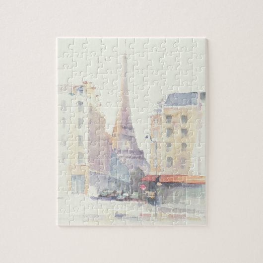 Eiffeltoren | Waterverf Parijs Legpuzzel (Verticaal)