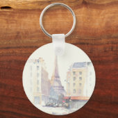 Eiffeltoren | Waterverf Parijs Sleutelhanger (Voorkant)