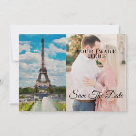 Eiffeltoren Waterverf Volledige foto Opslaan van d Save The Date