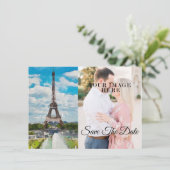 Eiffeltoren Waterverf Volledige foto Opslaan van d Save The Date (Staand voorkant)