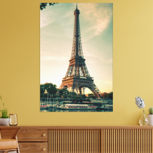 Eiffeltoren werpt kussen op canvas afdruk (Insitu (Woonkamer))