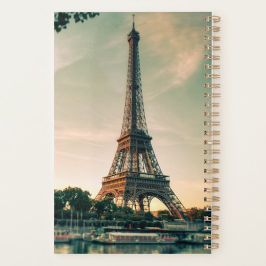 Eiffeltoren werpt kussen op planner (Achterkant)