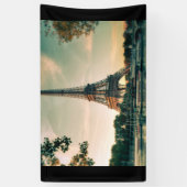Eiffeltoren werpt kussen op spandoek (Verticaal)