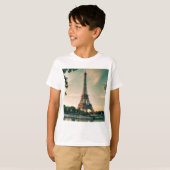 Eiffeltoren werpt kussen op t-shirt (Voorkant volledig)