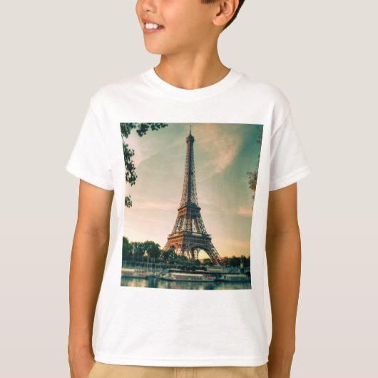Eiffeltoren werpt kussen op t-shirt (Voorkant)