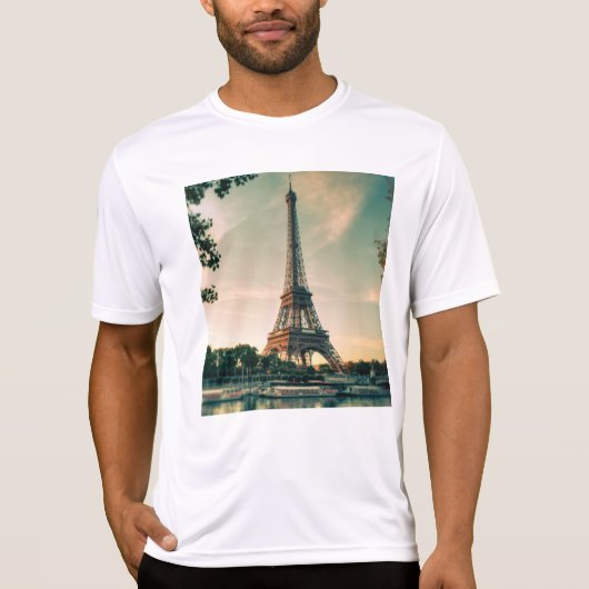 Eiffeltoren werpt kussen op t-shirt (Voorkant)