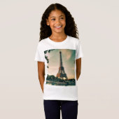 Eiffeltoren werpt kussen op t-shirt (Voorkant volledig)