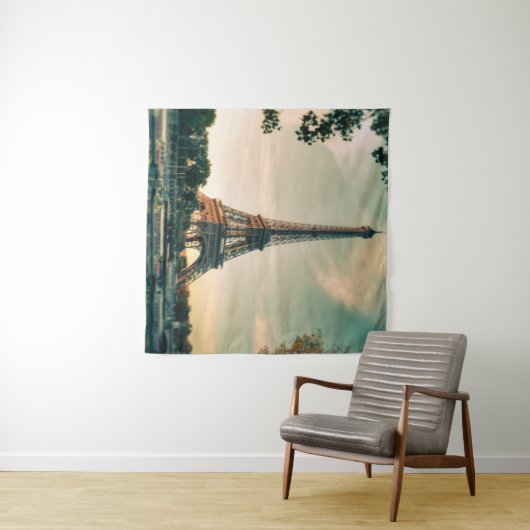 Eiffeltoren werpt kussen op wandkleed (In Situ (horizontaal))