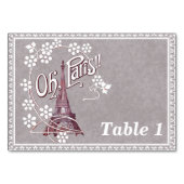 Eiffeltoren White Daisy Flowers Fancy Border Grey Kaart (Achterkant)