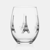 Eiffeltoren Wijnglas Zonder Voet (Achterkant)