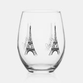 Eiffeltoren Wijnglas Zonder Voet (Rechts)