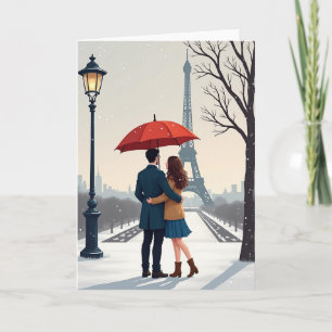 Eiffeltoren Winter Romantiek Kaart