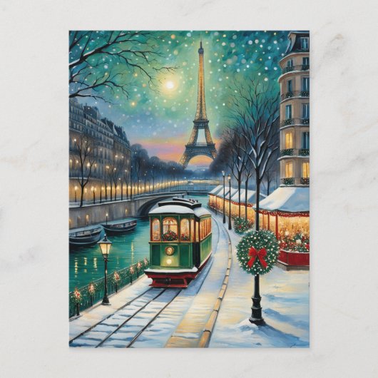 Eiffeltoren Winterse Landschap Briefkaart (Voorkant)